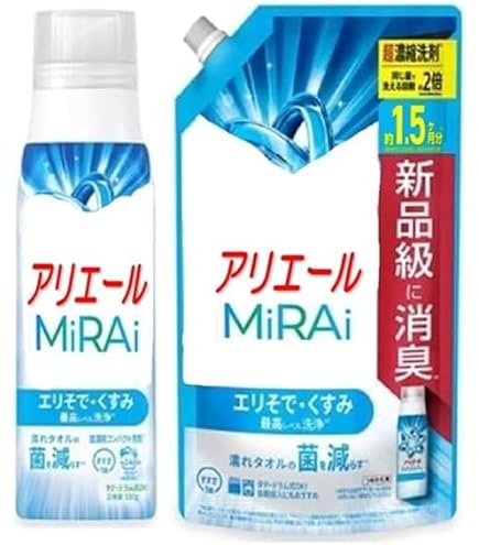 Amazon | アリエールMiRAi ＜洗浄プラス＞ ボトル本体340g+詰替え640g